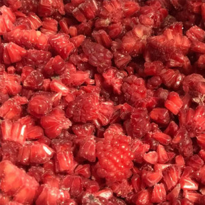 Raspberries frozen broken