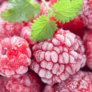 Raspberries frozen whole